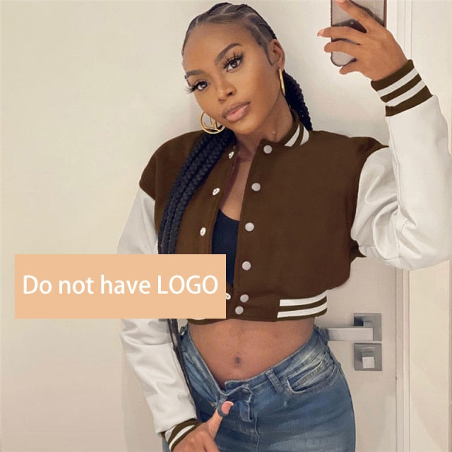 Game On Varsity Bomber Cropped Jackets