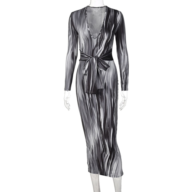 Tie Me Up Tie Dye Midi Dress