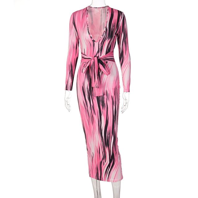 Tie Me Up Tie Dye Midi Dress