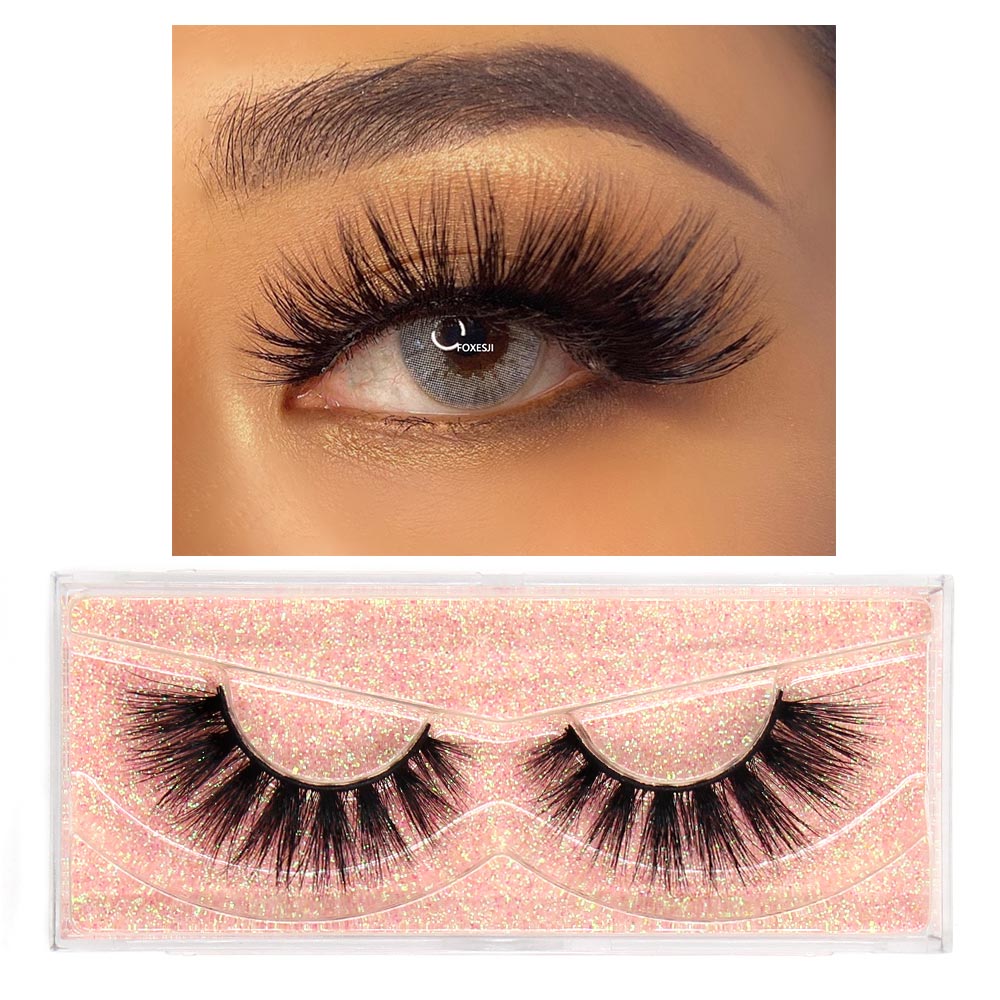 3D Mink Lashes Fluffy Soft Wispy Natural Cross Eyelash Extensions