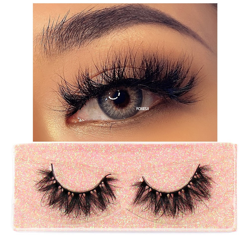 3D Mink Lashes Fluffy Soft Wispy Natural Cross Eyelash Extensions