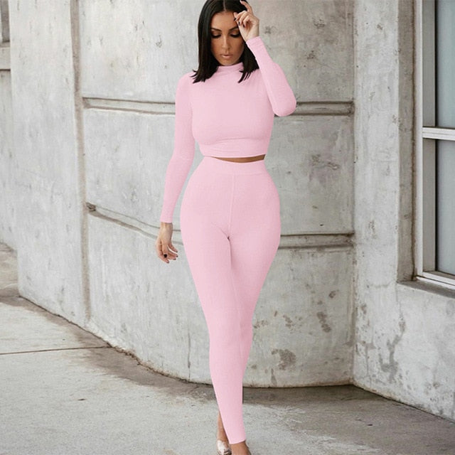 OMG! Two Piece High Waist with Crop Top