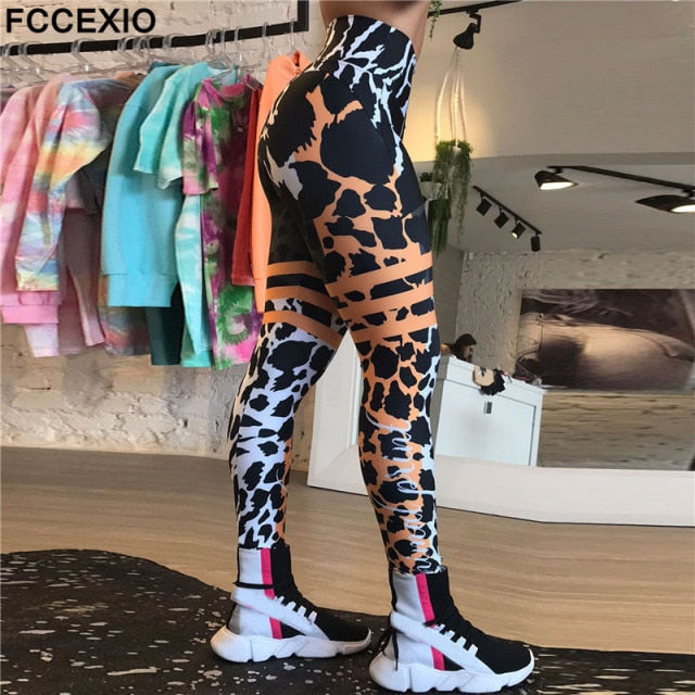 Loving The Leopard Stripe 3D Print Sports Leggings