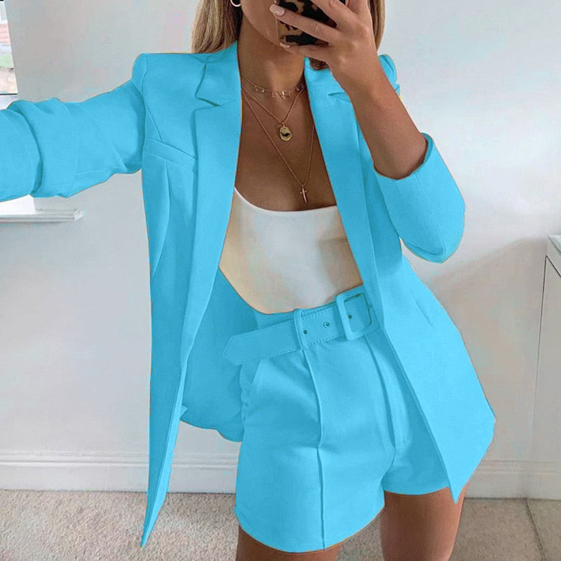 Two Piece Boss Babe Blazer Shorts Set