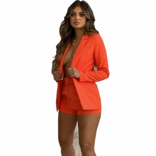 Two Piece Boss Babe Blazer Shorts Set