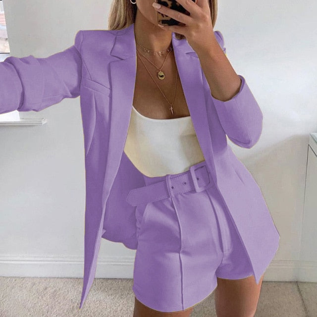 Two Piece Boss Babe Blazer Shorts Set