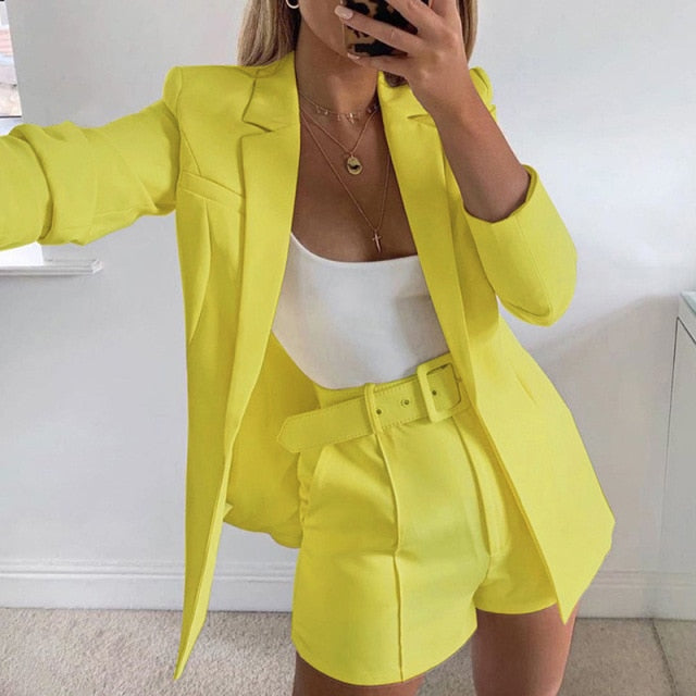 Two Piece Boss Babe Blazer Shorts Set