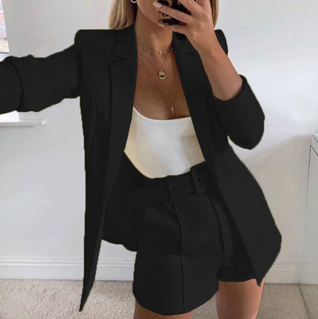 Two Piece Boss Babe Blazer Shorts Set